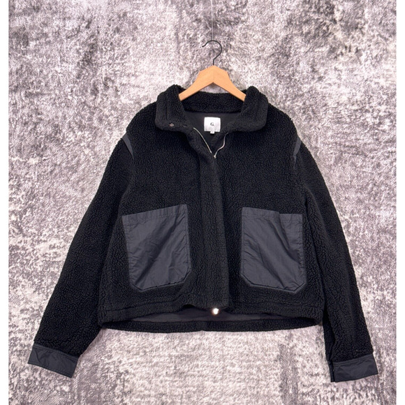 G. The Label By Goop Jacket XL Womens Neidorf Black Fleece Sherpa Bomber